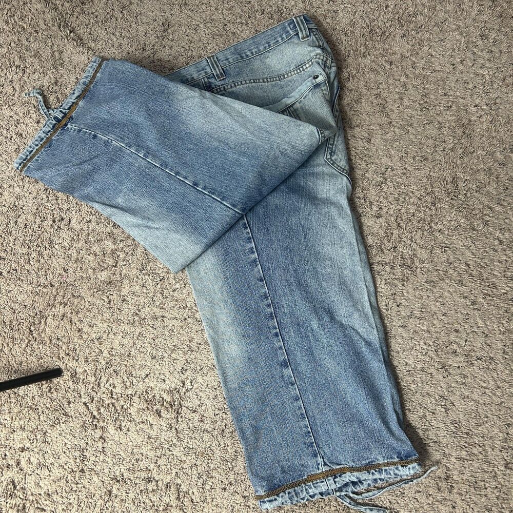Vintage Y2K Cargo Baggy Shorts Mens 36x22 Denim Wide Leg Loose Fit Rare 90s - Picture 8 of 15
